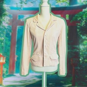 Ralph Lauren Vintage 90’s Tartan Label Pink Velvet Covered Button Blazer Size S